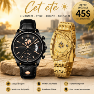 Pack Prestige – 2 Montres Homme Élégantes